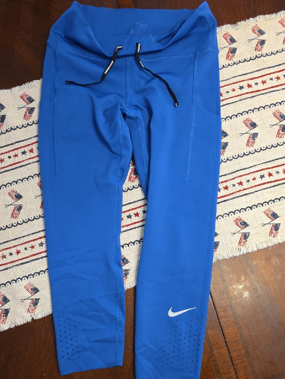 Nike Women's Royal Blue Athletic Leggings with Drawstring